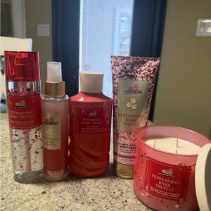 bath and body works peppermint bark truffle set